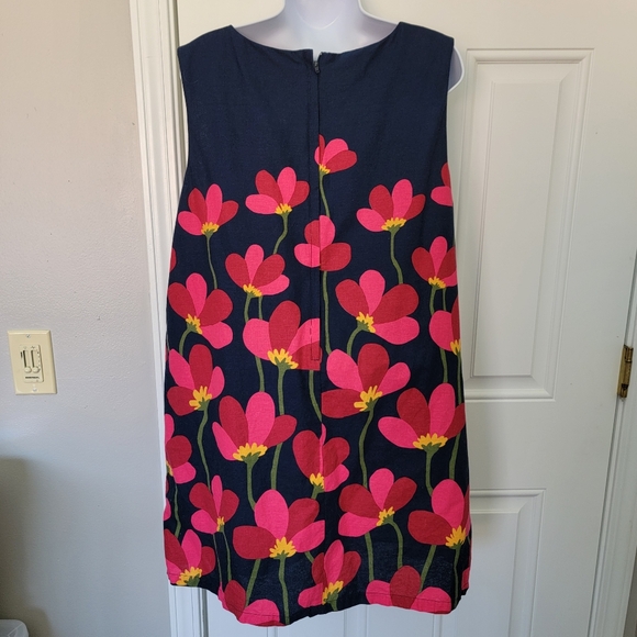 Princess Highway Lulu Flower Shift Dress Sleeveless Mod Retro Blue Pink Size 16 - Picture 6 of 12